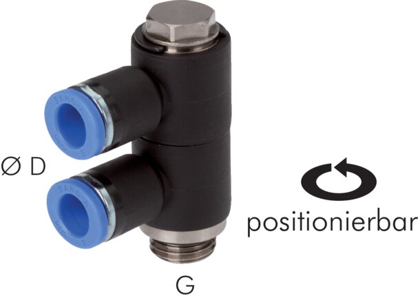 Exemplaire exposé: Distributeur multiple à 2 voies avec filetage conique