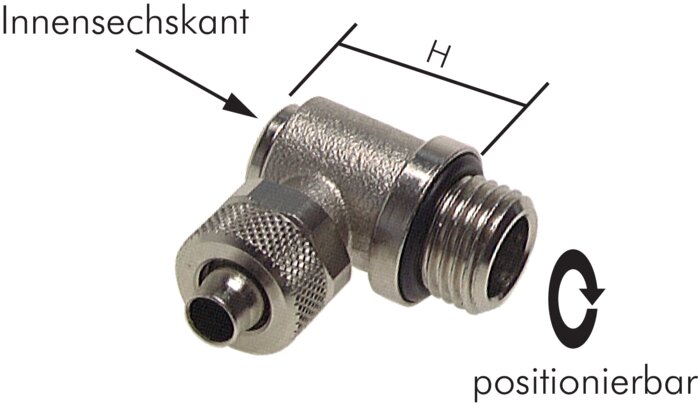 Exemplaire exposé: Raccord à vis angulaire CK compact, avec filetage cylindrique, laiton nickelé