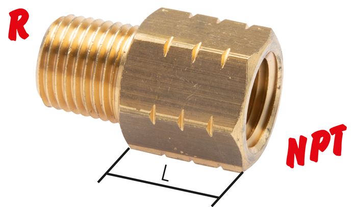 Exemplaire exposé: Embout de réduction avec filetage G/ filetage NPT, Laiton