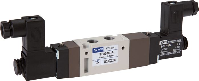 Exemplaire exposé: Électrovanne 5/3 voies avec fiche normée