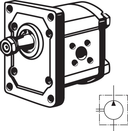 Exemplaire exposé: Pompe hydraulique à engrenages avec bride normalisée européenne (bride Plessey), taille 1