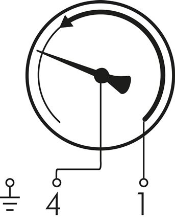 Symbole de commutation: Contact simple N° 1: Le contact se ferme en cas de dépassement de la valeur de consigne