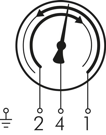 Symbole de commutation: Contact double N° 12: Le 1er contact se ferme, le 2ème contact s’ouvre en cas de dépassement de la valeur de consigne respective